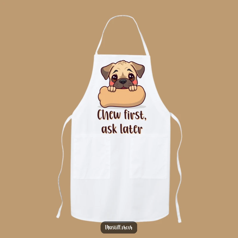 Funny Kawaii Mastiff Puppy Apron: Cute Kitchen Wear, Perfect Gift for Bakers