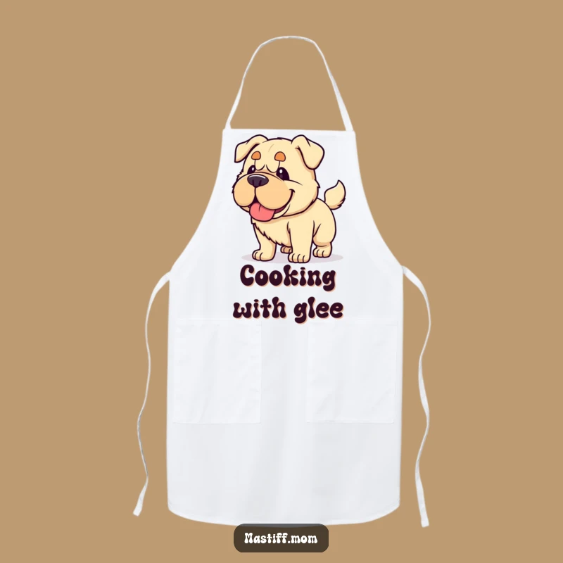 Funny Kawaii Mastiff Apron - Energetic Dog Chef Accessory for Joyful Cooking
