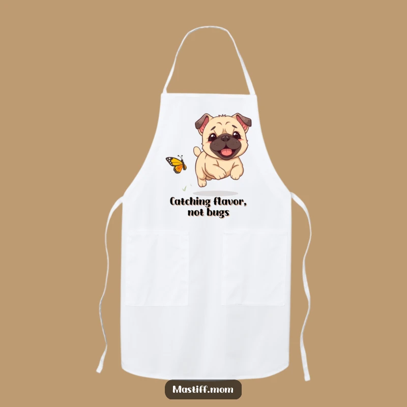 Funny Kawaii Mastiff Apron - Kitchen Fun with Butterfly Chase, Great Funny Gift for Cooks