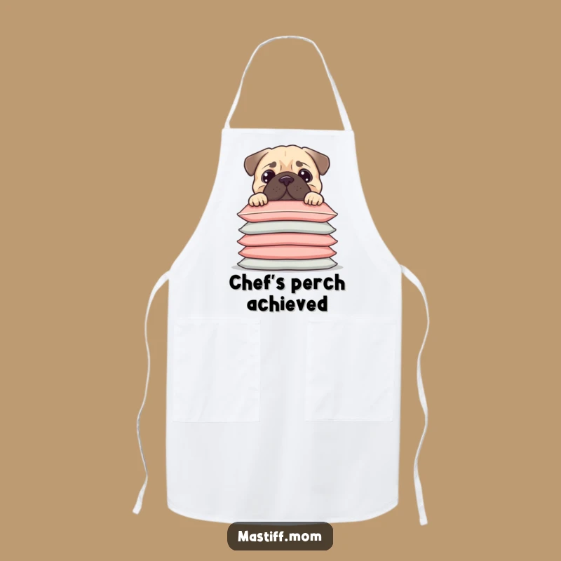 Funny Kawaii Mastiff Apron - Kitchen Peek-a-Boo, Great Funny Gift for Home Chefs