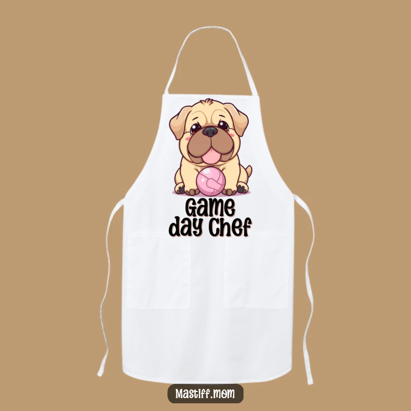 Funny Kawaii Mastiff Apron: Warm Nudge, Tiny Ball, Perfect Kitchen Funny Gift