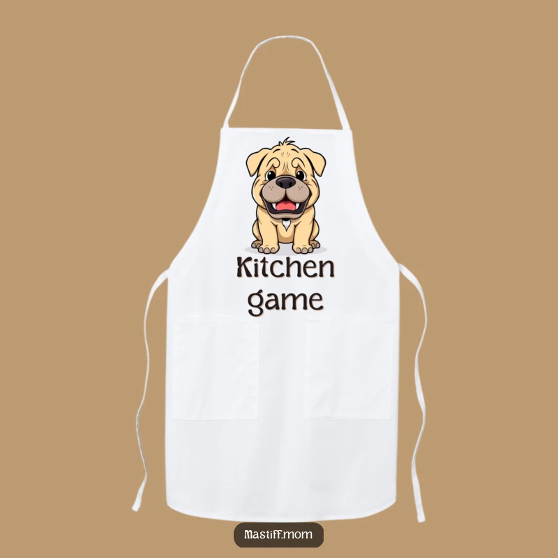 Funny Kawaii Mastiff Playful Growl Apron: Cook and Play!