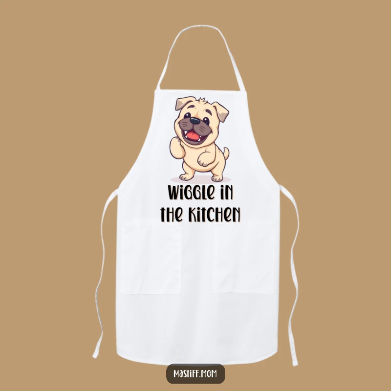 Funny Kawaii Mastiff Wiggle Apron: Cook Up Smiles in the Kitchen!