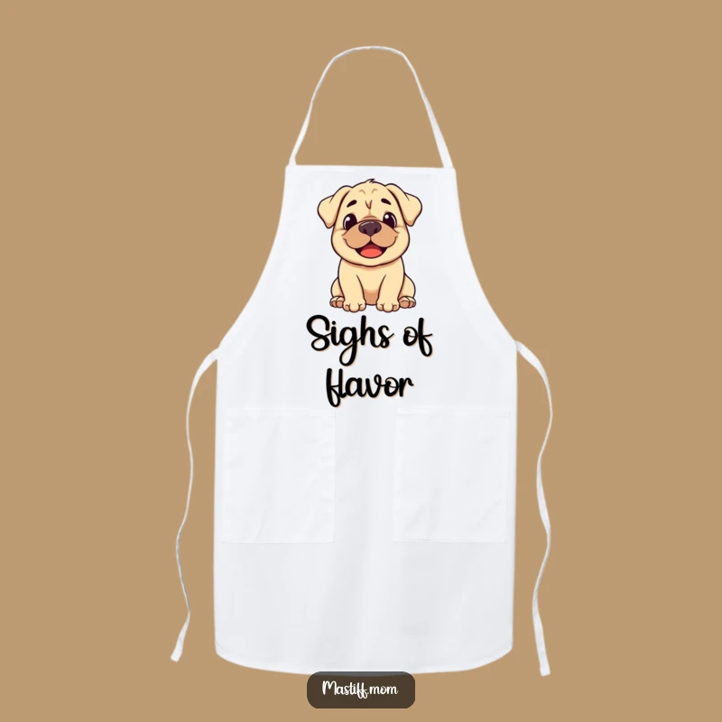 Funny Mastiff Calm Chef Apron: Stylized Sighing Dog Gift
