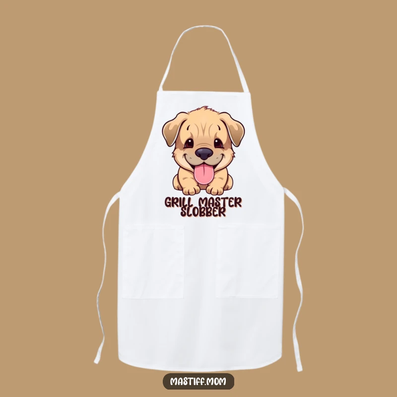 Cook up smiles with this apron featuring a happy Mastiff cub. Its panting expression says, 'Let's have some fun in the kitchen!'