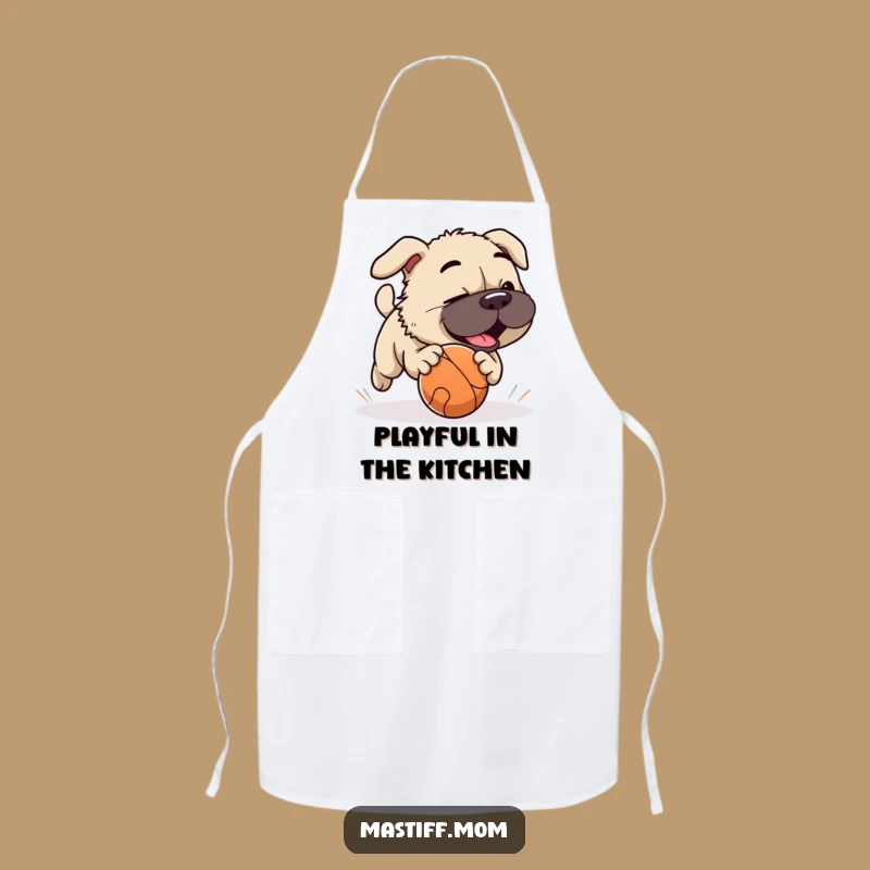 Funny Playful Mastiff Ball Apron: Cook Up Fun and Games Gift
