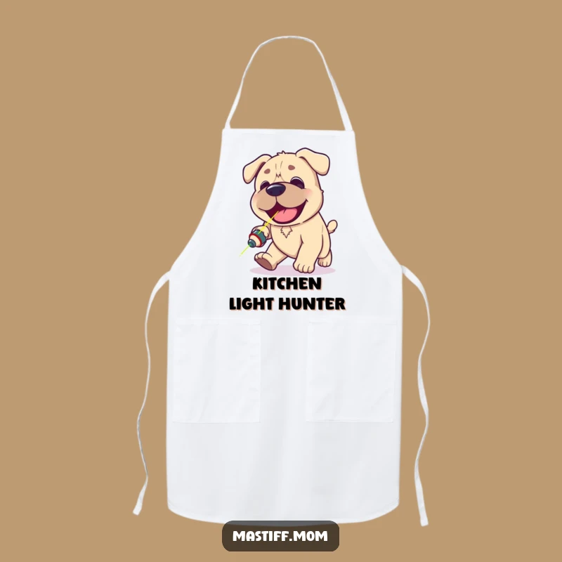 Funny Kawaii Mastiff Apron - Laser Chasing Chef Dog Gift