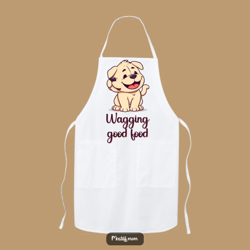 Funny Mastiff Wagging Apron - Joyful Dog Cooking Accessory Gift