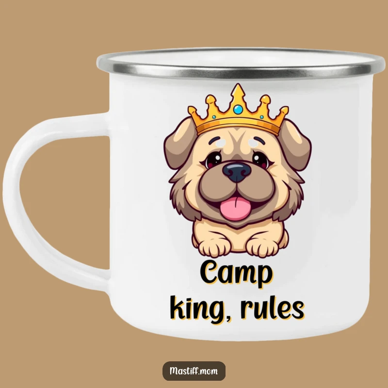Funny Kawaii Mastiff Camping Mug - Regal Dog Lover Cup for Royal Adventures