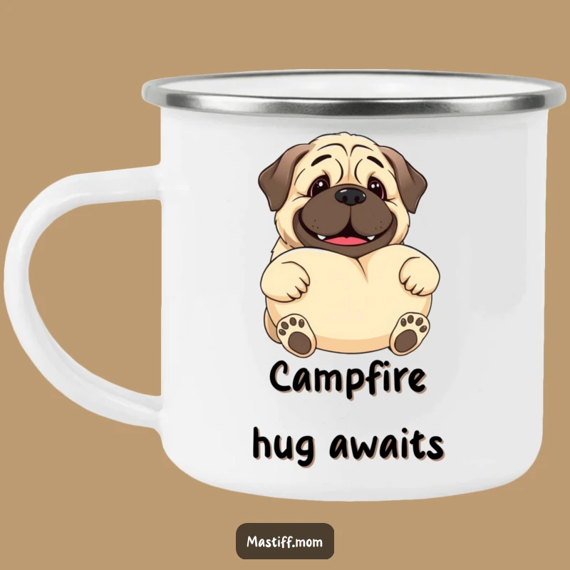 Adventure Funny Kawaii Mastiff Camping Mug - Gentle Giant Pillow Companion
