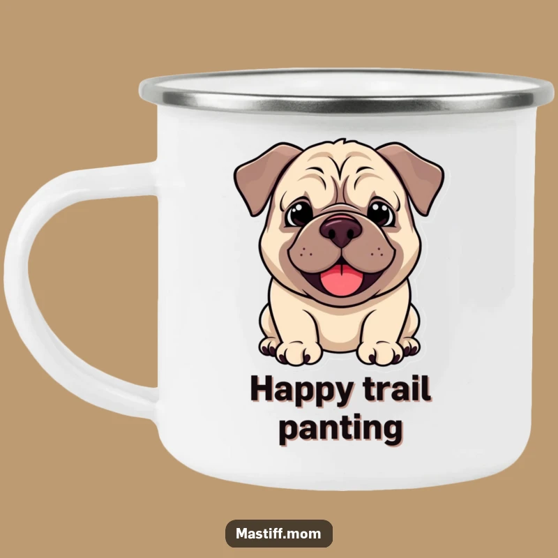 Durable Funny Kawaii Mastiff Happy Smile Camping Mug: Adventure Companion