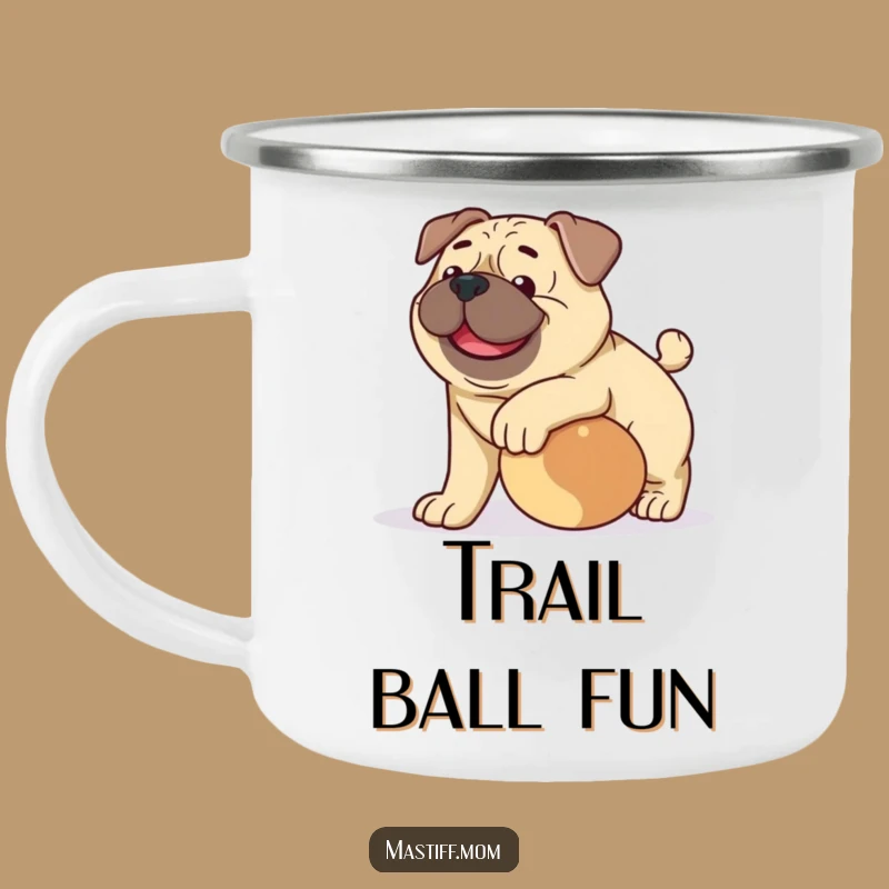 Funny Happy Mastiff Camping Mug: Playful Adventures, The Ultimate Funny Gift for Outdoorsy Dog Lovers