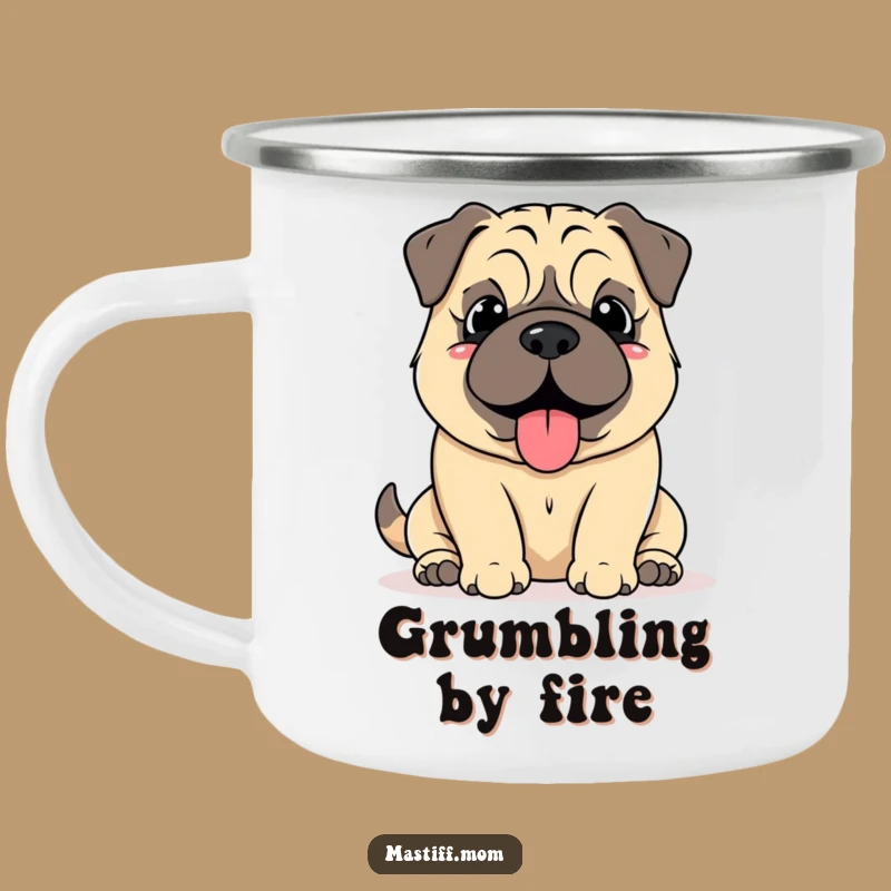 Funny Mastiff Grumble Camping Mug: Happy Content Outdoor Mug