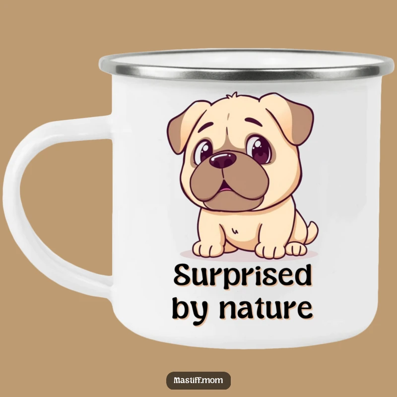 Durable Funny Kawaii Mastiff Surprise Camping Mug: Adventure Reactions