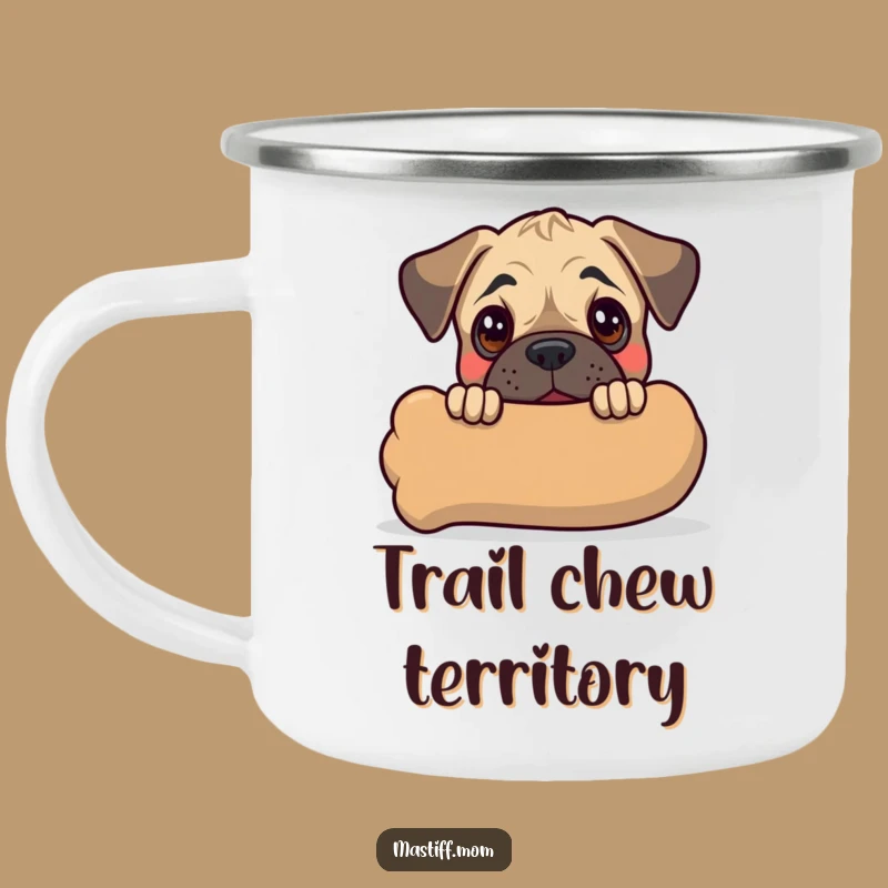 Funny Kawaii Mastiff Puppy Camping Mug: Rugged & Cute, Perfect Outdoor Gift