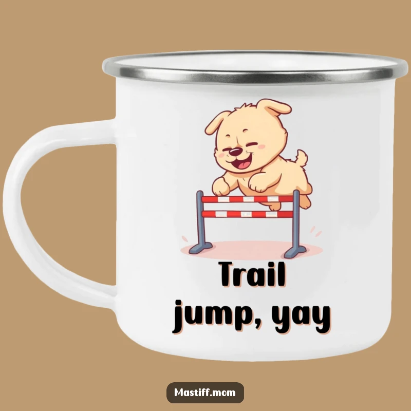 Funny Kawaii Mastiff Camping Mug - Clumsy Dog Lover Cup for Adventures