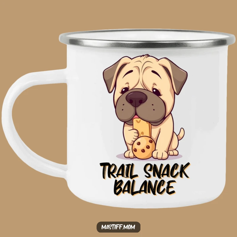 Funny Kawaii Mastiff Treat Balance Camping Mug - Outdoor Hilarious Companion