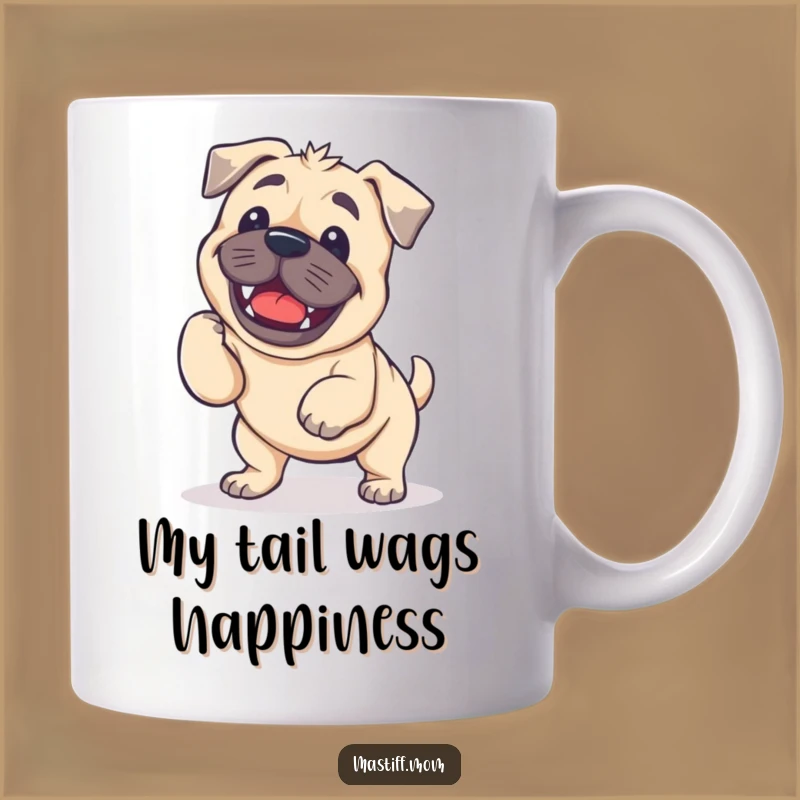Funny Kawaii Mastiff Wiggle Mug: Adorable Dog Lover Gift for Giggles!