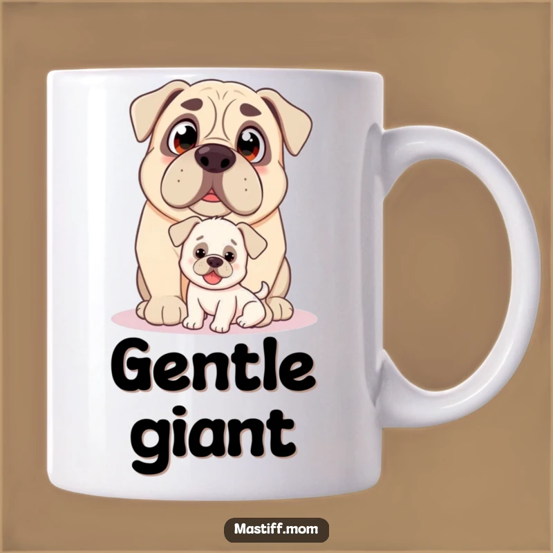 Funny Kawaii Mastiff Puppy Love Mug: A Humorous Gift for Dog Lovers