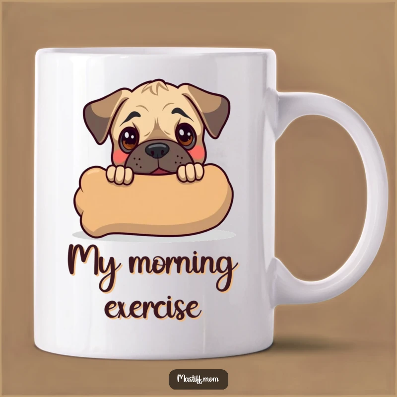 Funny Mastiff Puppy Mug: Adorable Kawaii Puppy Peeking, Perfect Gift for Dog Lovers