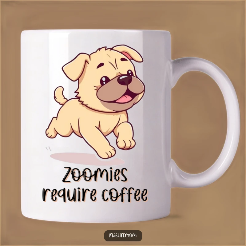 Funny Kawaii Mastiff Puppy Mug: Joyful Wiggles for Your Morning Sip