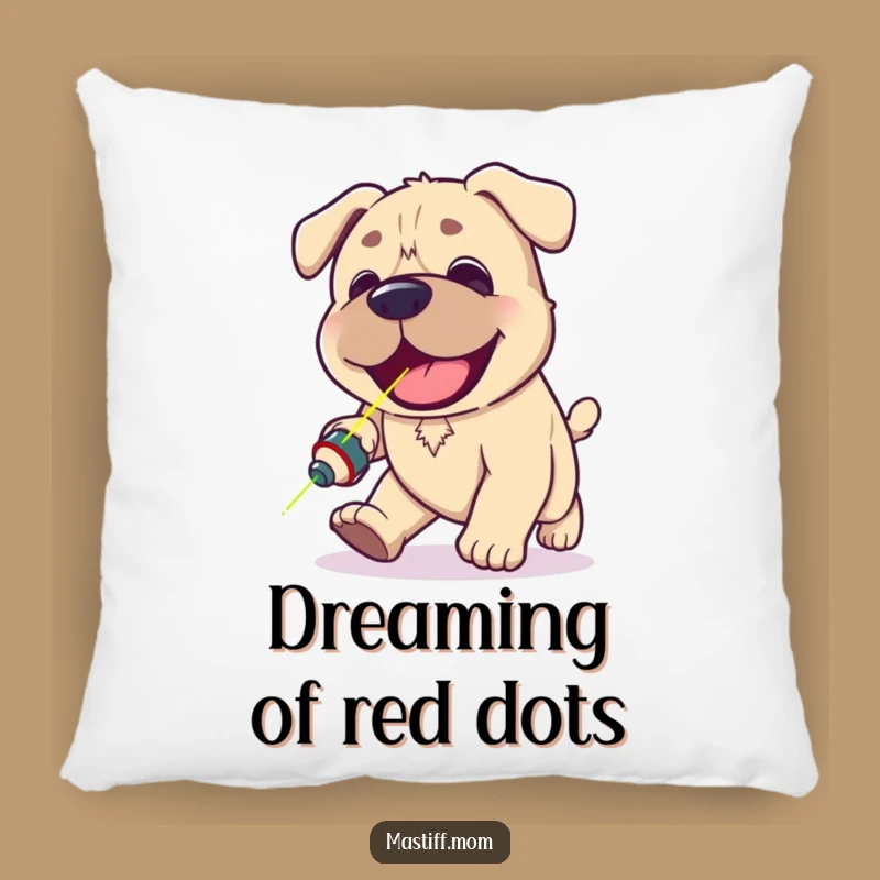Playful Funny Kawaii Mastiff Pillow - Laser Chasing Dog Comfort