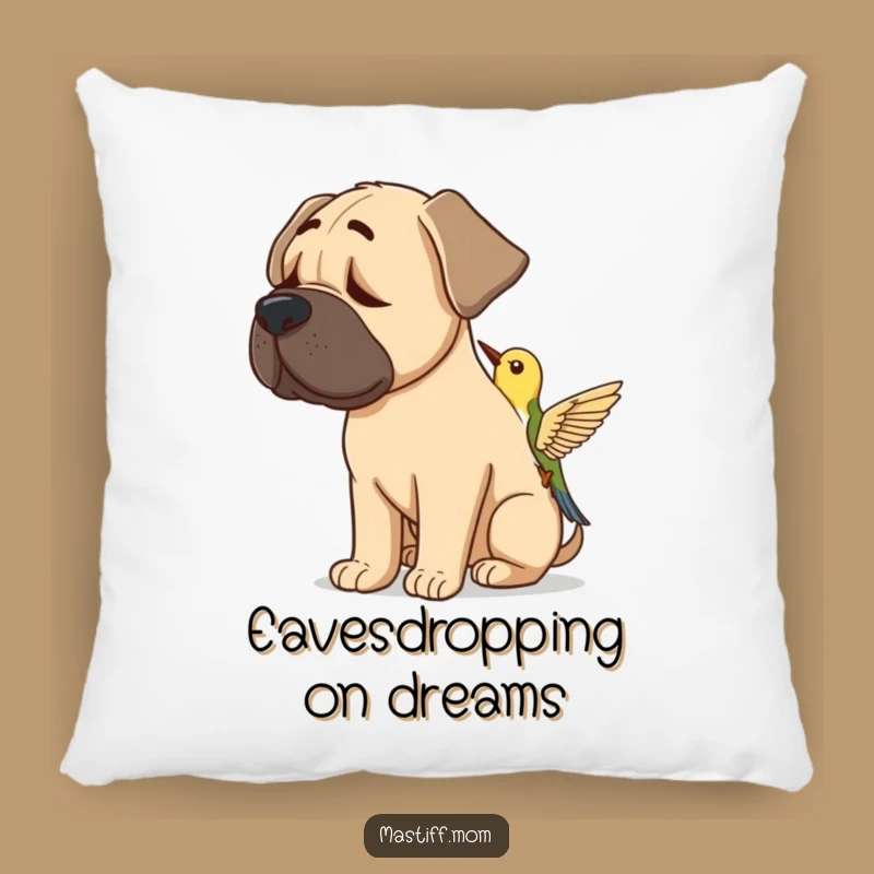 Funny Mastiff Bird Pillow - Cozy Up with Hilarious Curiosity!