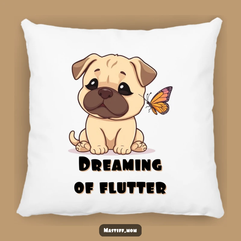 Funny Mastiff Butterfly Pillow - Cozy Up with Hilarious Dog Bedding!