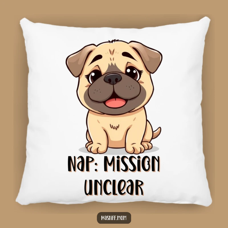 Funny Kawaii Mastiff Bewildered Pillow - Cozy Happy Dog Gift