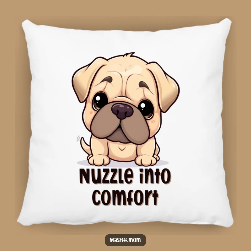Soft Funny Kawaii Mastiff Gentle Nudge Pillow: Comfy & Loving Decor