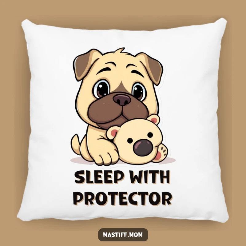 Funny Kawaii Mastiff Guard Pillow: Cozy Protector Companion!
