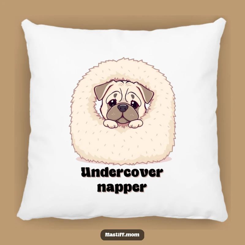 Cozy Funny Kawaii Mastiff Pillow - Peek-a-Boo Blanket Comfort