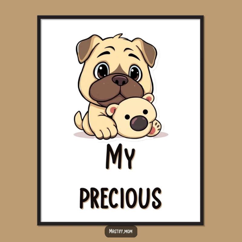 Funny Kawaii Mastiff Guard Digital Art: Instant Loyal Decor!