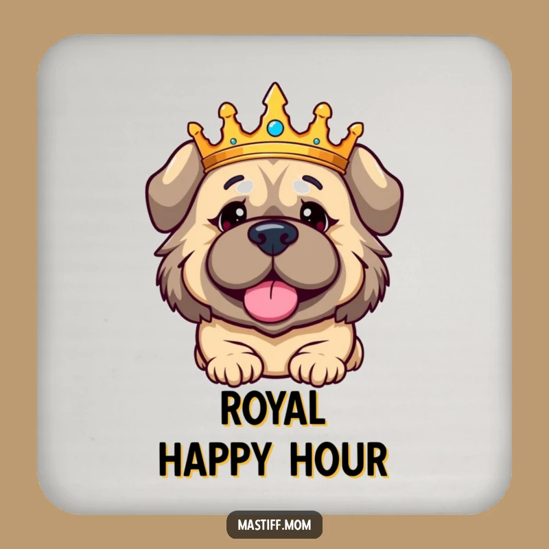 Funny Kawaii Mastiff Coaster - Regal Dog Drink Protector
