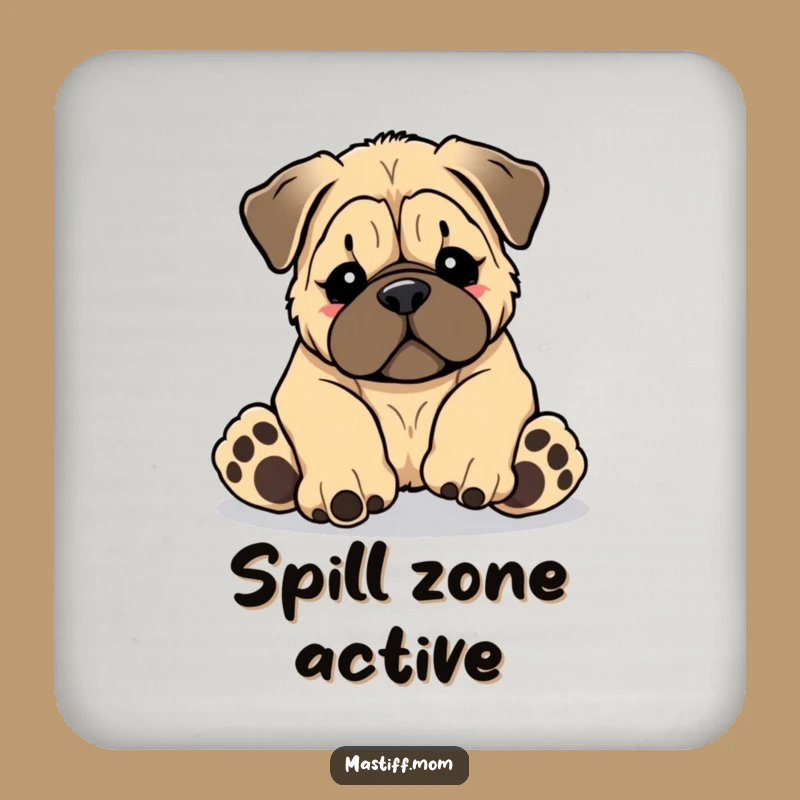 Funny Kawaii Mastiff Coaster - Tripping Puppy Protection, Stylish & Humorous Funny Gift