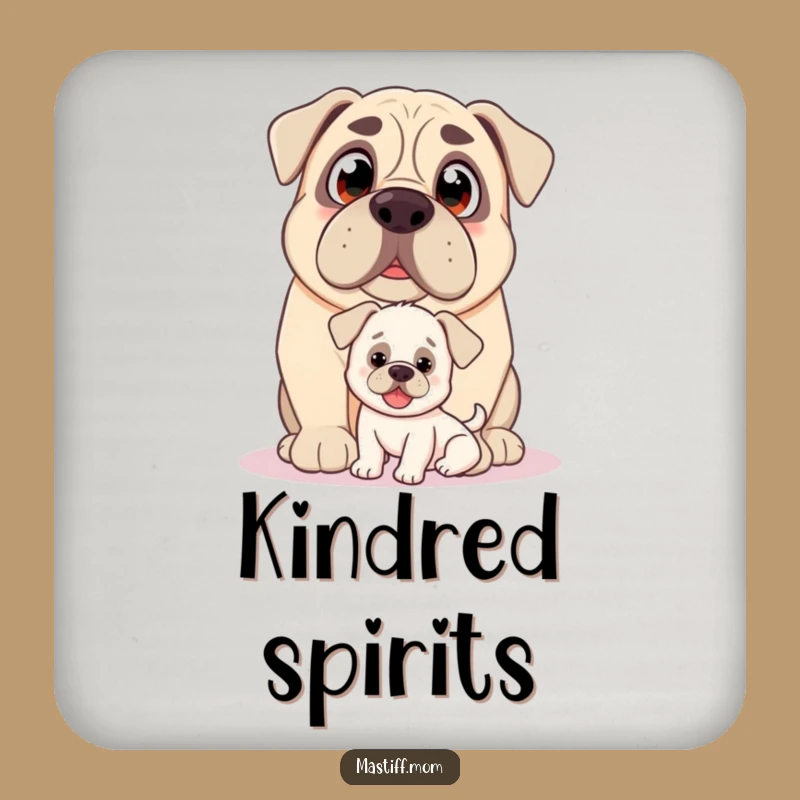 Funny Kawaii Mastiff Puppy Love Coasters: Protect Surfaces with Tenderness