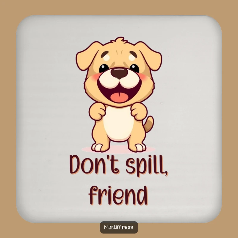 Funny Mastiff Coaster: Joyful Protective Dog Table Gift
