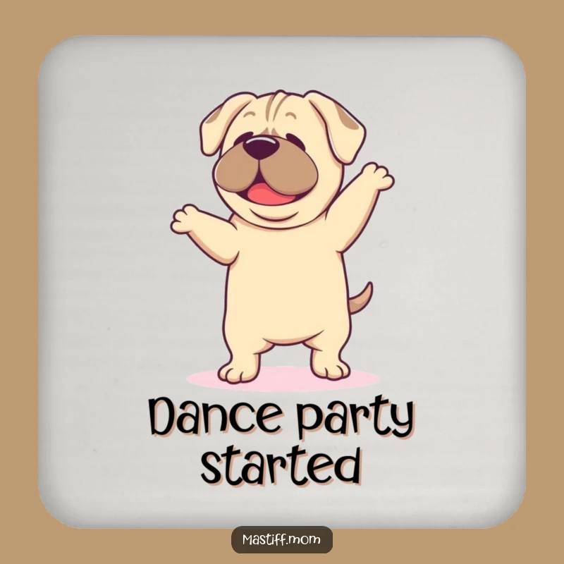 Funny Mastiff Dance Coasters: Happy Grooving Set for Tables