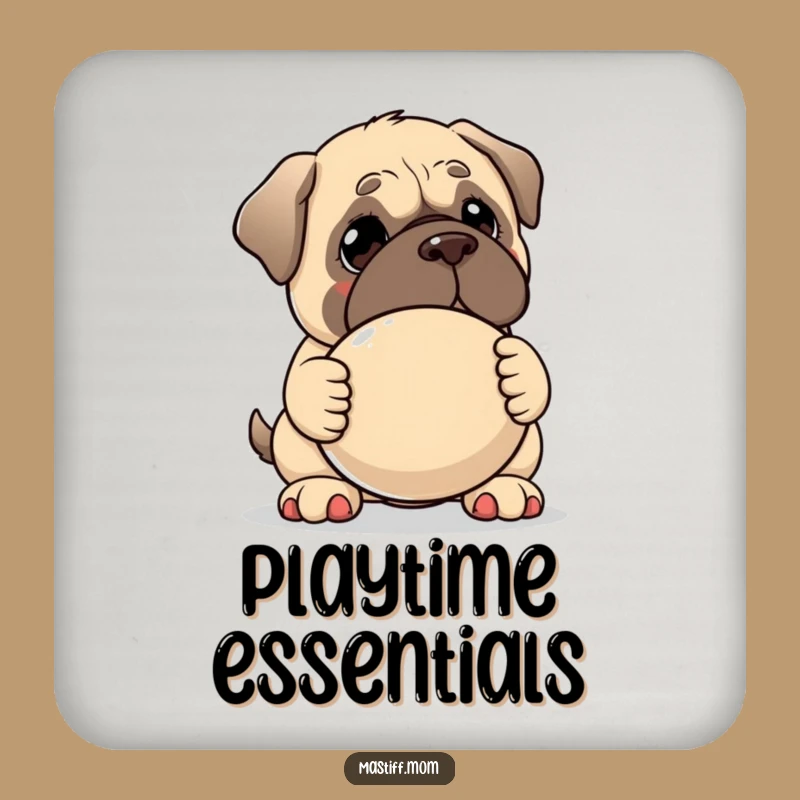 Funny Kawaii Mastiff Coaster - Gentle Dog Drink Protector for Tables