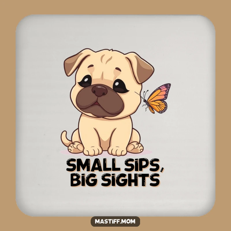 Funny Mastiff Butterfly Coasters - Protect Surfaces with Hilarious Dog Art!