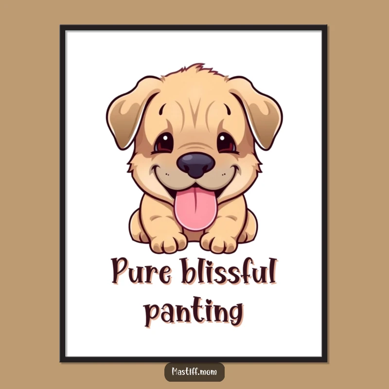 Decorate your space with the infectious smile of this Mastiff cub. This poster captures pure canine bliss, adding warmth and humor to any room.