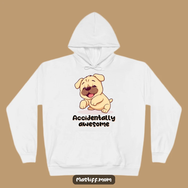 Cozy Funny Kawaii Mastiff Puppy Tumble Hoodie: Clumsy Pup Comfort