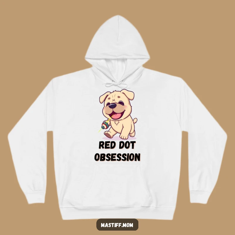 Cozy Funny Kawaii Mastiff Hoodie - Laser Chase Dog Apparel Gift