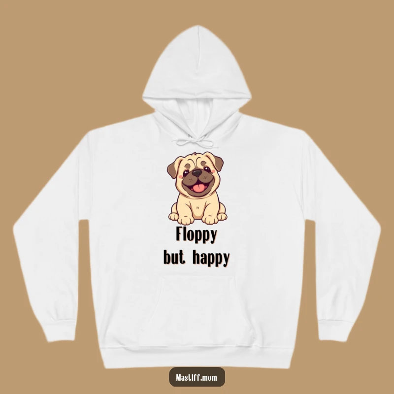 Cozy Funny Kawaii Mastiff Puppy Joy Flop Hoodie: Happy Pup Comfort