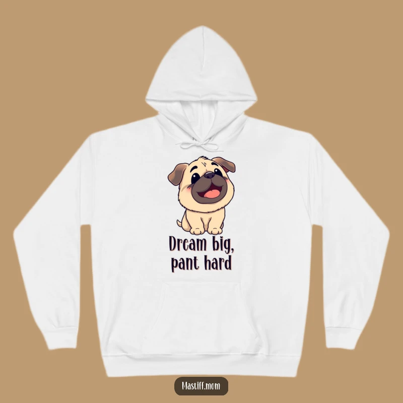 Cozy Funny Kawaii Mastiff Sky Panting Hoodie: Warmth and Wagging Tails!