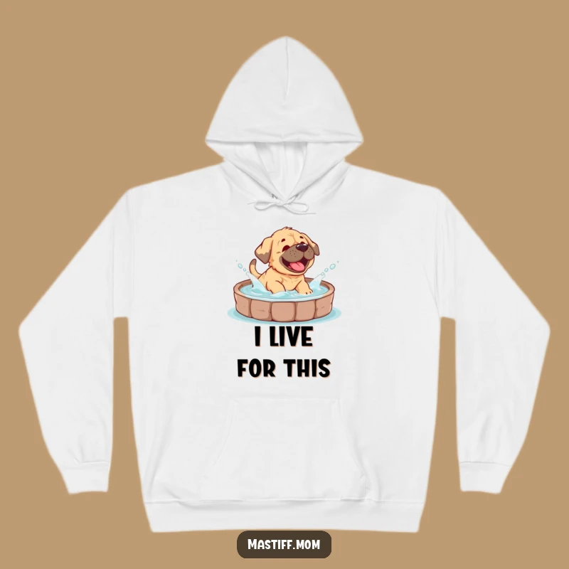 Warm Wavy Fun: Funny Mastiff Cub Splashing Hoodie