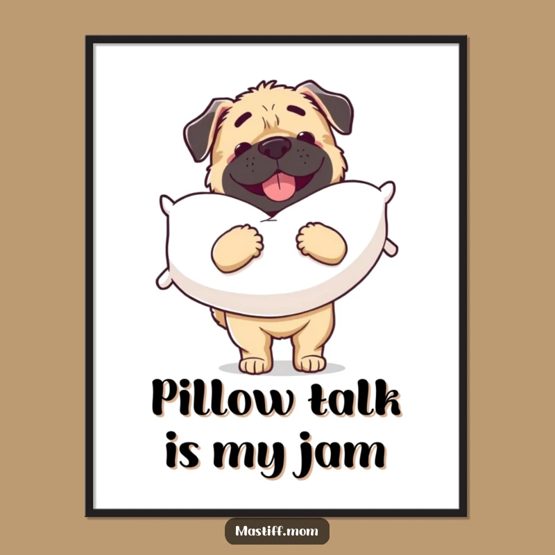 Free Printable Wall Art: Joyful Mastiff Pillow Hugs Add Humor to Your Space!