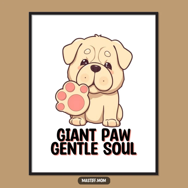 Funny Free Printable Wall Art: Mastiff Paw Shake, Gentle Giant, Downloadable Dog Decor!