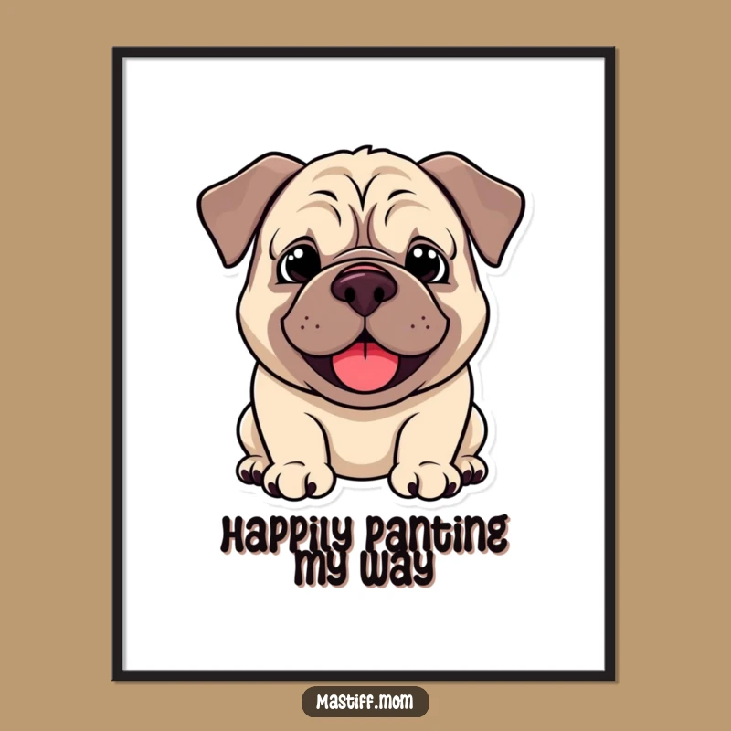Free Printable Mastiff Wall Art - Happy Panting Doggy Art, Charming Downloadable Decor