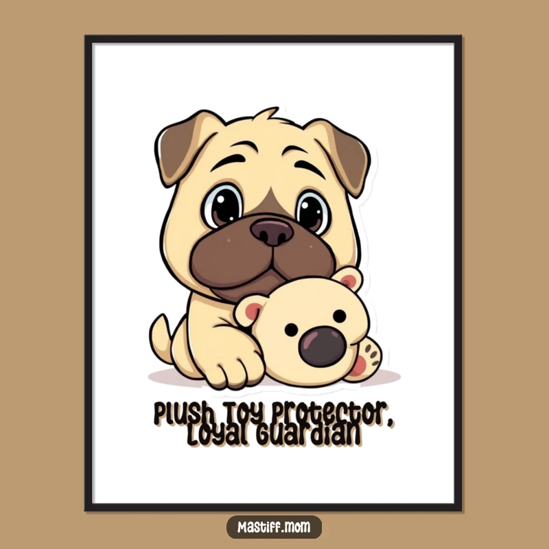 Kawaii Mastiff Guard Dog Free Printable Wall Art: Loyal Pup Downloadable Decor